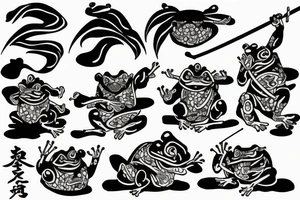 Samurai Frog tattoo idea