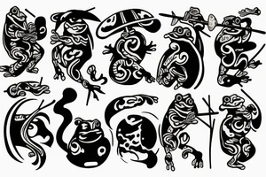 Samurai Frog tattoo idea