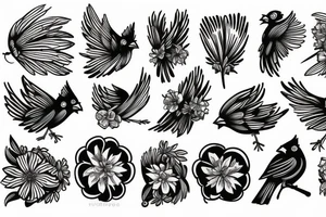 Cardinal and paintbrush tattoo idea