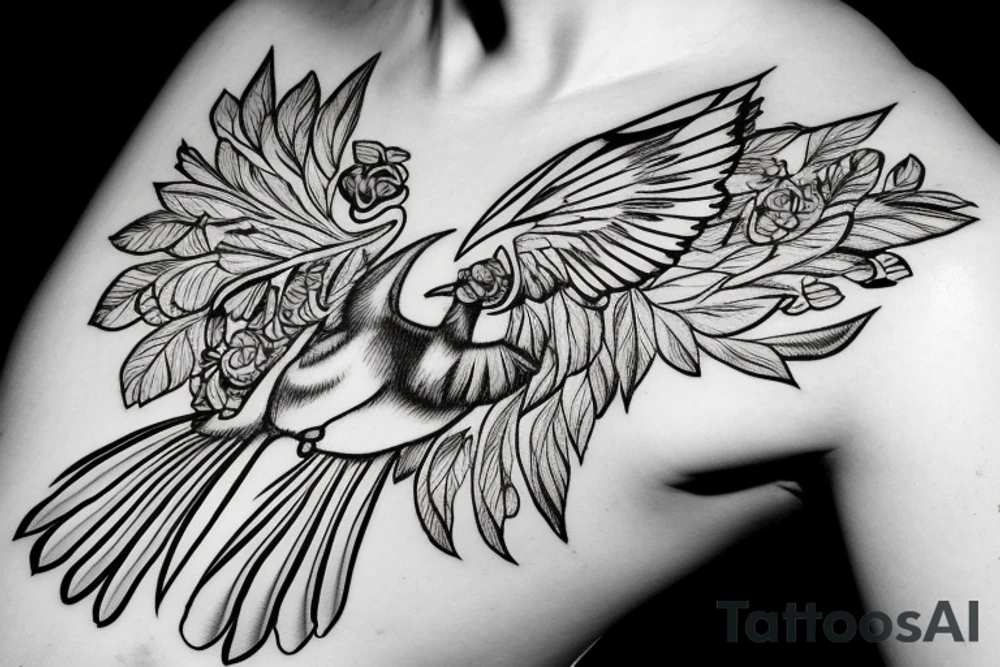 Cardinal being painted tattoo idea