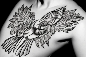 Cardinal being painted tattoo idea