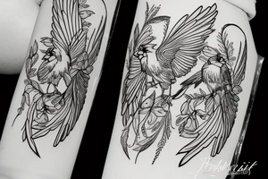 Cardinal being painted tattoo idea