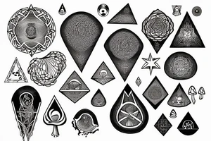 Occult esoteric sacred geometry mushroom tattoo idea