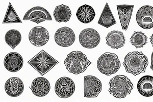Occult esotheric sacred geometry mushroom tattoo idea