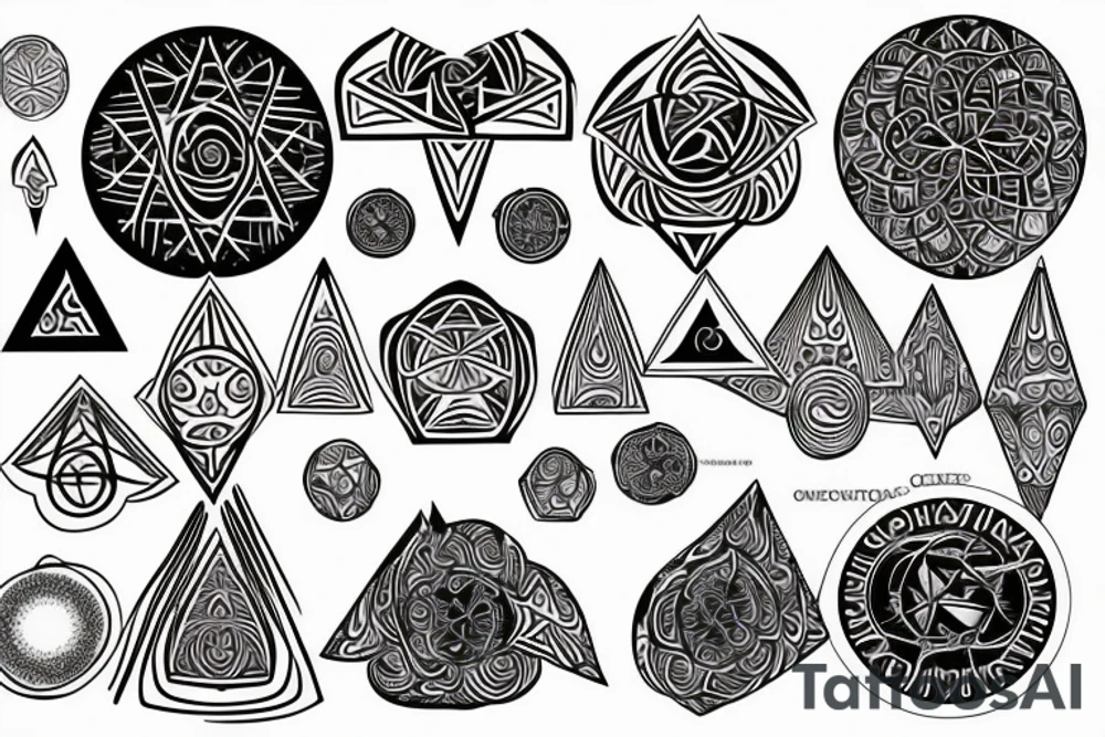 Occult esotheric sacred geometry mushroom tattoo idea