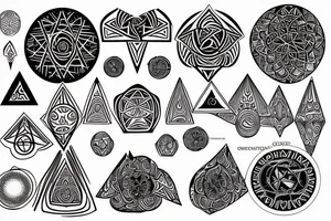 Occult esotheric sacred geometry mushroom tattoo idea