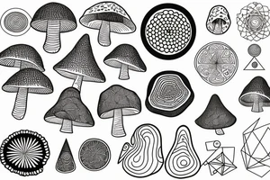 Sacred geometry mushroom tattoo idea