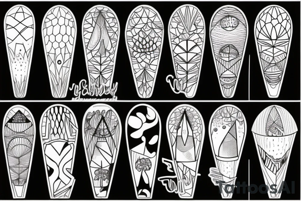 Geometric mushroom tattoo idea