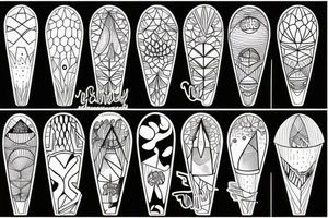 Geometric mushroom tattoo idea