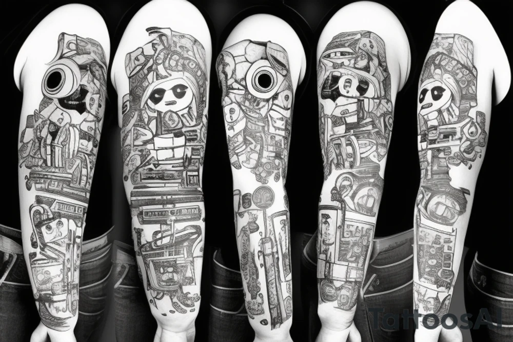 matryoshka with machine gun tattoo idea
