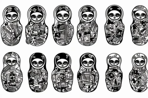 matryoshka with machine gun tattoo idea