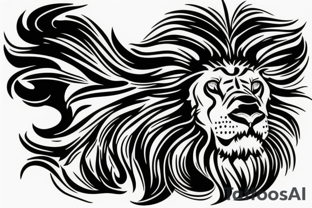Bumble bee inside the silhouette of a lion mane tattoo idea