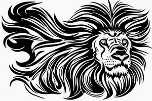 Bumble bee inside the silhouette of a lion mane tattoo idea