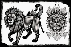 Bumble bee inside the silhouette of a lion mane tattoo idea