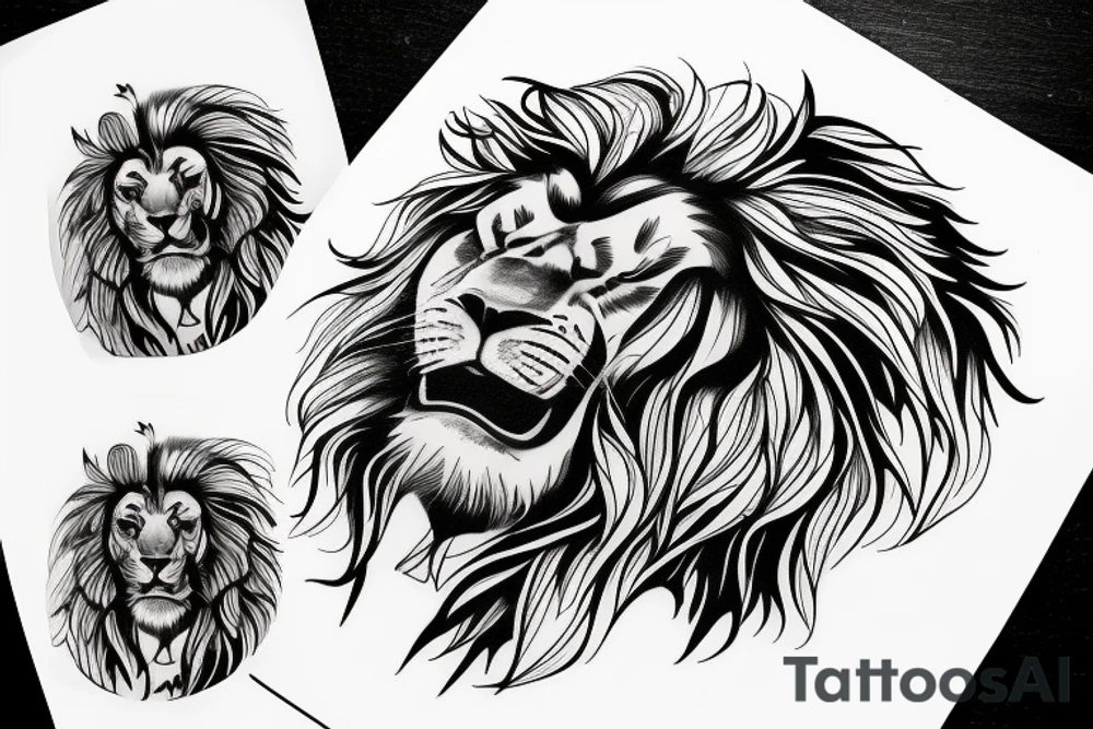 Bumble bee inside the silhouette of a lion mane tattoo idea