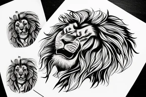 Bumble bee inside the silhouette of a lion mane tattoo idea