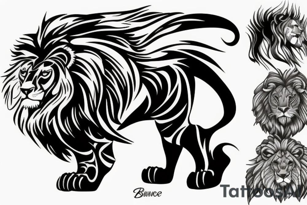 Bumble bee inside the silhouette of a lion mane tattoo idea