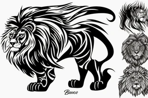Bumble bee inside the silhouette of a lion mane tattoo idea