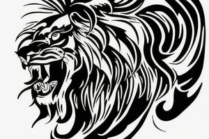 Bumble bee inside the silhouette of a lion mane tattoo idea