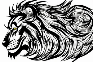 Bumble bee inside the silhouette of a lion mane tattoo idea