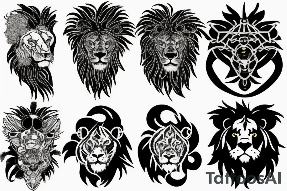 Bumble bee inside the silhouette of a lion mane tattoo idea
