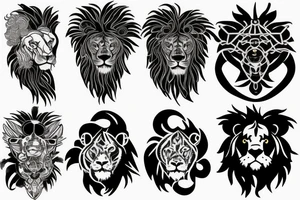 Bumble bee inside the silhouette of a lion mane tattoo idea