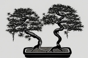bonsai tree with roots tattoo idea