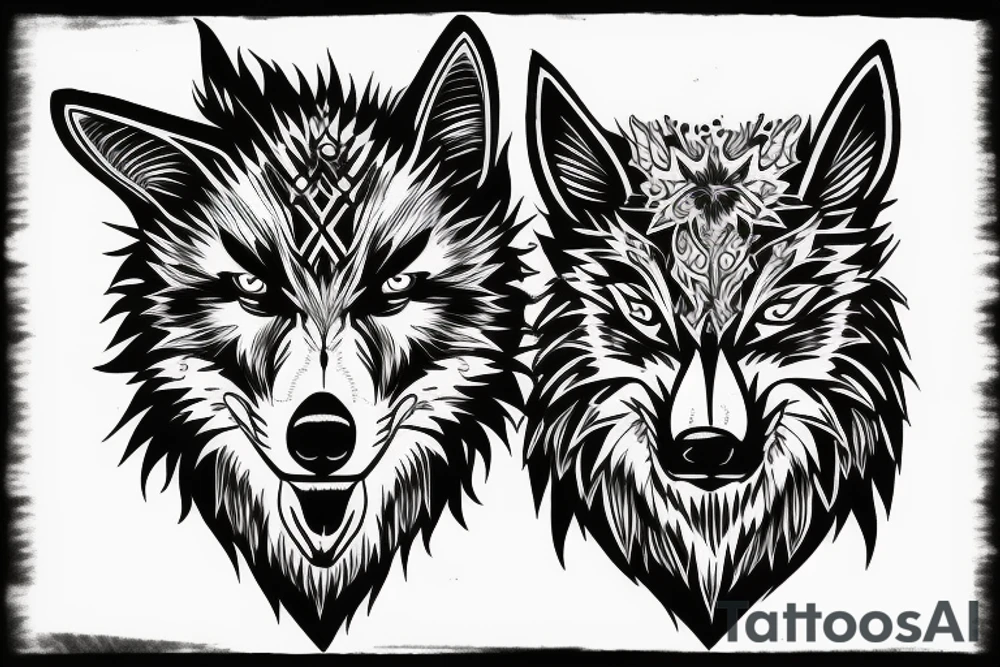angry wolf tattoo idea