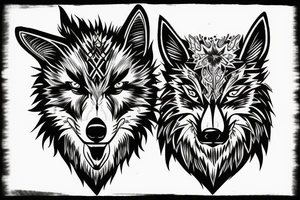 angry wolf tattoo idea