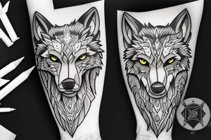 angry wolf tattoo idea