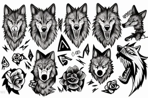 angry wolf tattoo idea