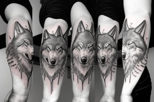 angry wolf sketch art tattoo idea