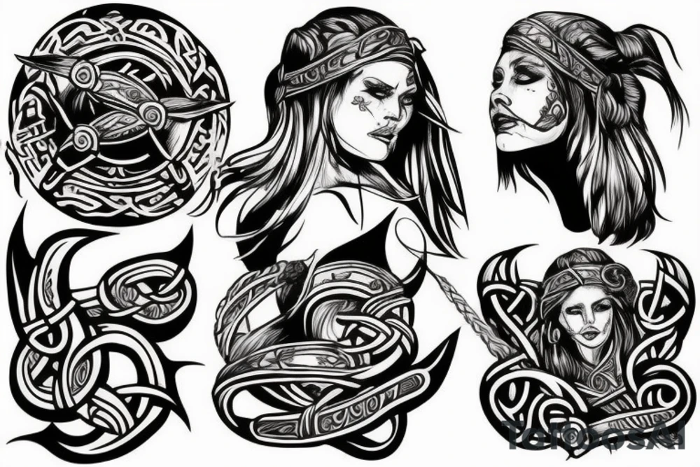 viking woman tattoo idea