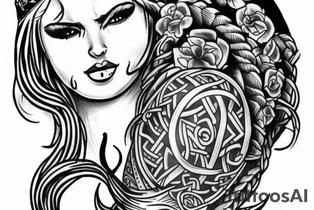 viking woman tattoo idea