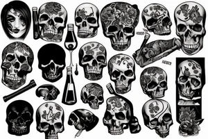 Death from alcohol tattoo idea