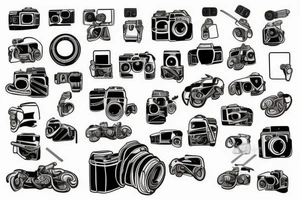 camera , motorbikes ,football , computer tattoo idea