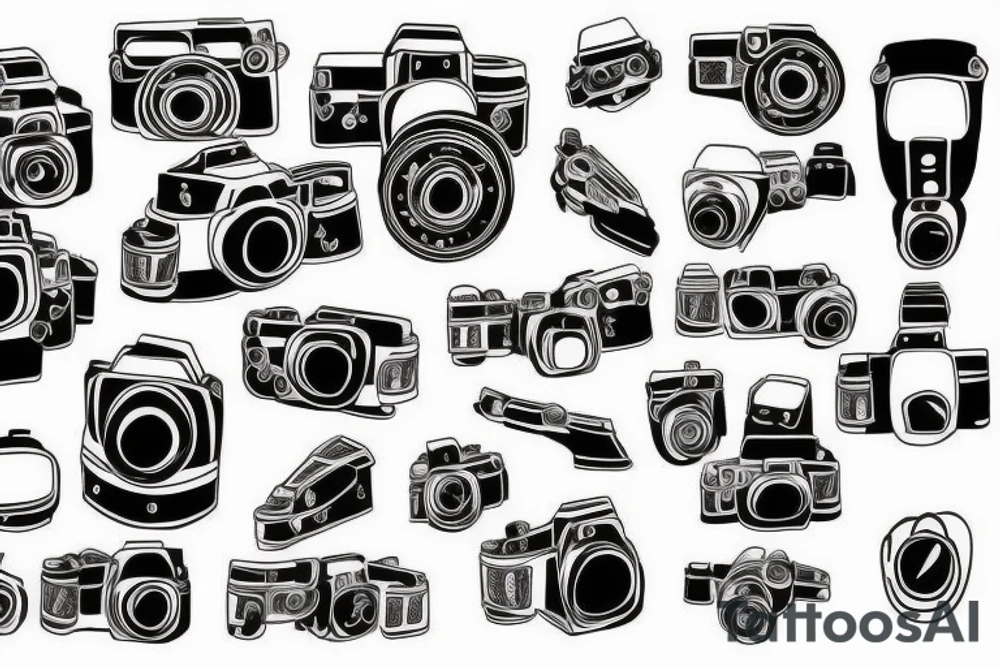 camera , motorbikes tattoo idea