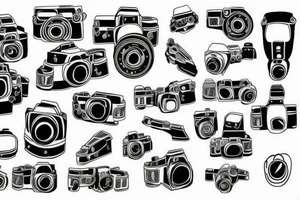camera , motorbikes tattoo idea
