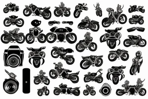 camera , motorbikes tattoo idea