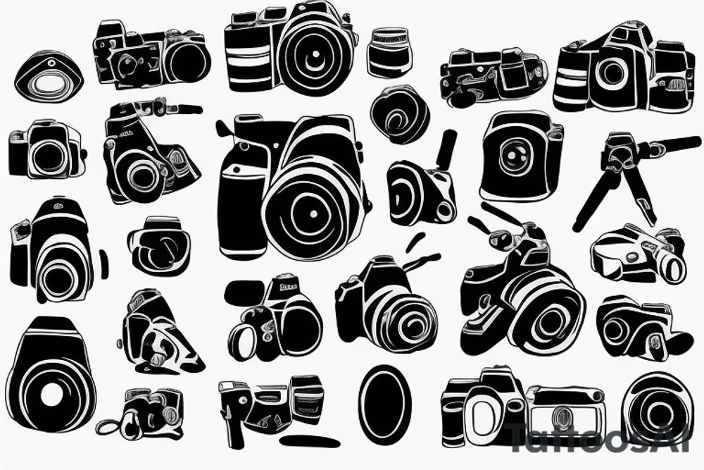 camera , motorbikes tattoo idea