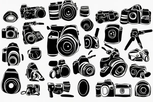 camera , motorbikes tattoo idea