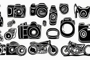 camera , motorbikes tattoo idea