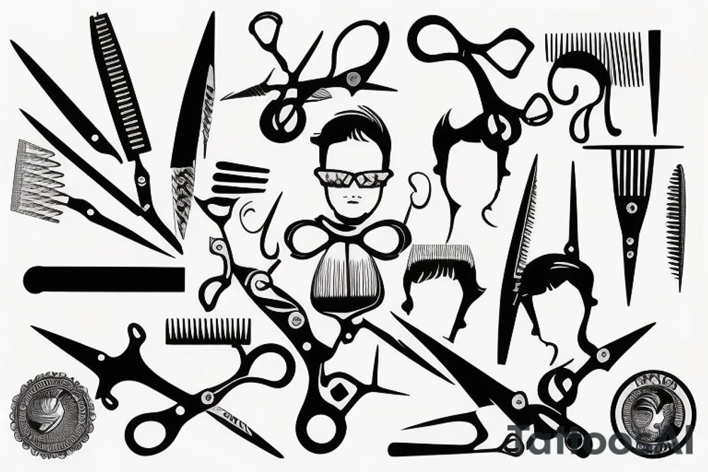 Barber scissors tattoo idea