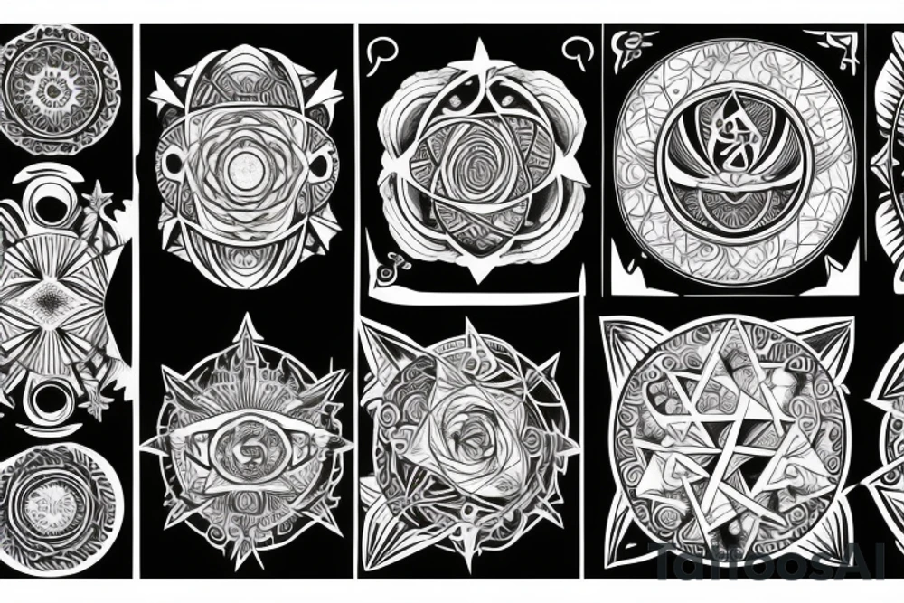 7 levels of consciousness, 7 planes of consciousness, circles, symmetry tattoo idea