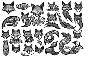 Neo traditional fox tattoo idea