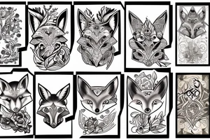 Neo traditional fox tattoo idea