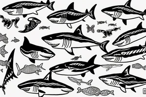 shark swimming in water tattoo idea