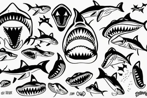 shark looking at you with its mouth wide open ready to bite tattoo idea