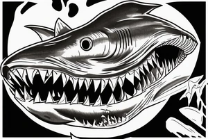 shark looking at you with its mouth wide open ready to bite tattoo idea