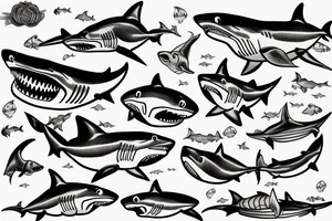 shark swimming with its mouth wide open tattoo idea